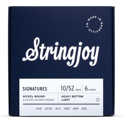 STRINGJOY Heavy Bottom Light Gauge (10-52) Nickel Wound Electric Guitar Strings Strings Stringjoy