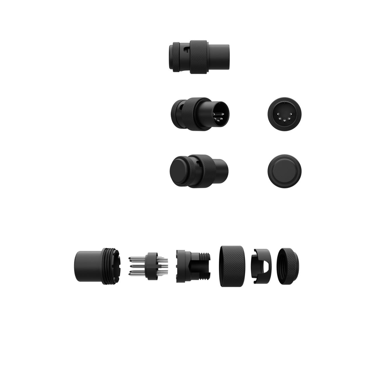 SQUARE PLUG CABLES SPD5A-BK Low Profile 5-pin DIN (MIDI) Male Right- Angle Connector - Black