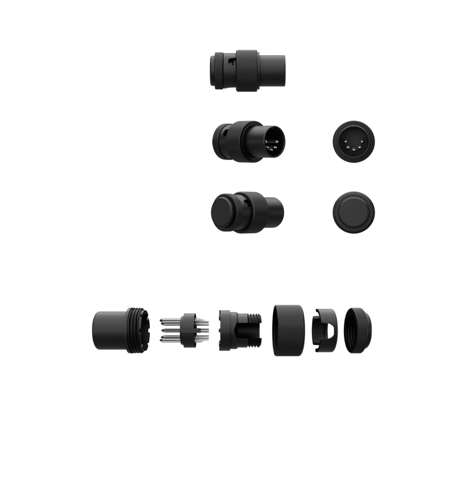 SQUARE PLUG CABLES SPD5A-BK Low Profile 5-pin DIN (MIDI) Male Right- Angle Connector - Black