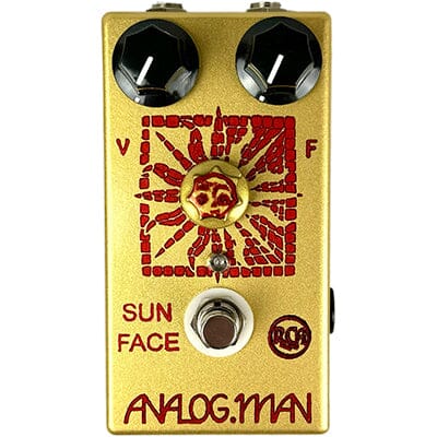 ANALOG MAN Sun Face Fuzz RCA Germanium Medium-High Gain Transistor, Red LED, On/Off Fuzz Pot, Sun Dial Knob, Power Jack Pedals and FX Analog Man 