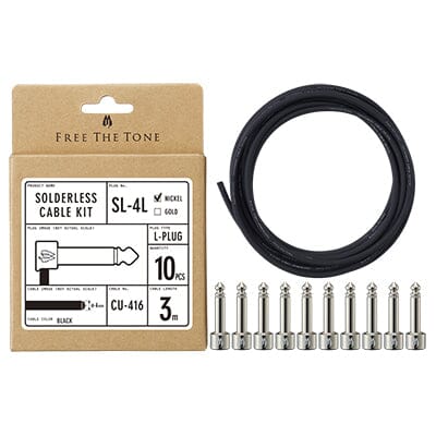 FREE THE TONE SLK-L-10 Solderless Cable Kit - Nickel - Right Angle Accessories Free The Tone