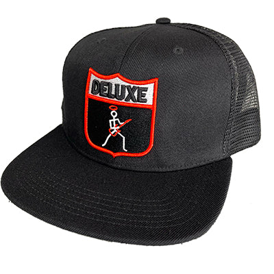 DELUXE Stickman Snapback Trucker Cap - Black Accessories Deluxe Guitars