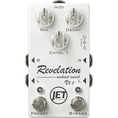 midi reverb pedal JET PEDALS Revelation Reverb - White w/ Midi