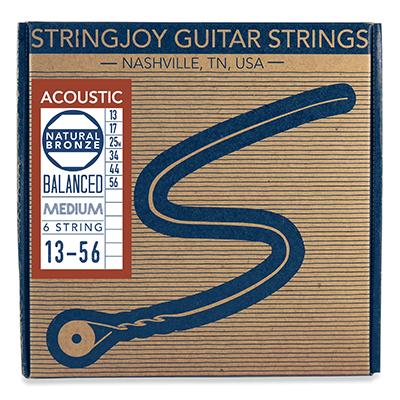 STRINGJOY Medium (13-56) Natural Bronze™ Phosphor Acoustic Guitar Strings