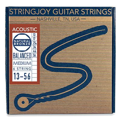 STRINGJOY Medium (13-56) Natural Bronze™ Phosphor Acoustic Guitar Strings Strings Stringjoy