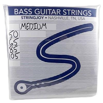 STRINGJOY Medium Gauge (50-105) 4 String Nickel Wound Bass Guitar Strings