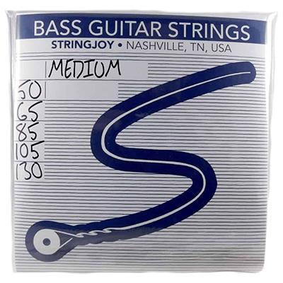 STRINGJOY Medium Gauge (50-130) 5 String Nickel Wound Bass Guitar Strings Strings Stringjoy 